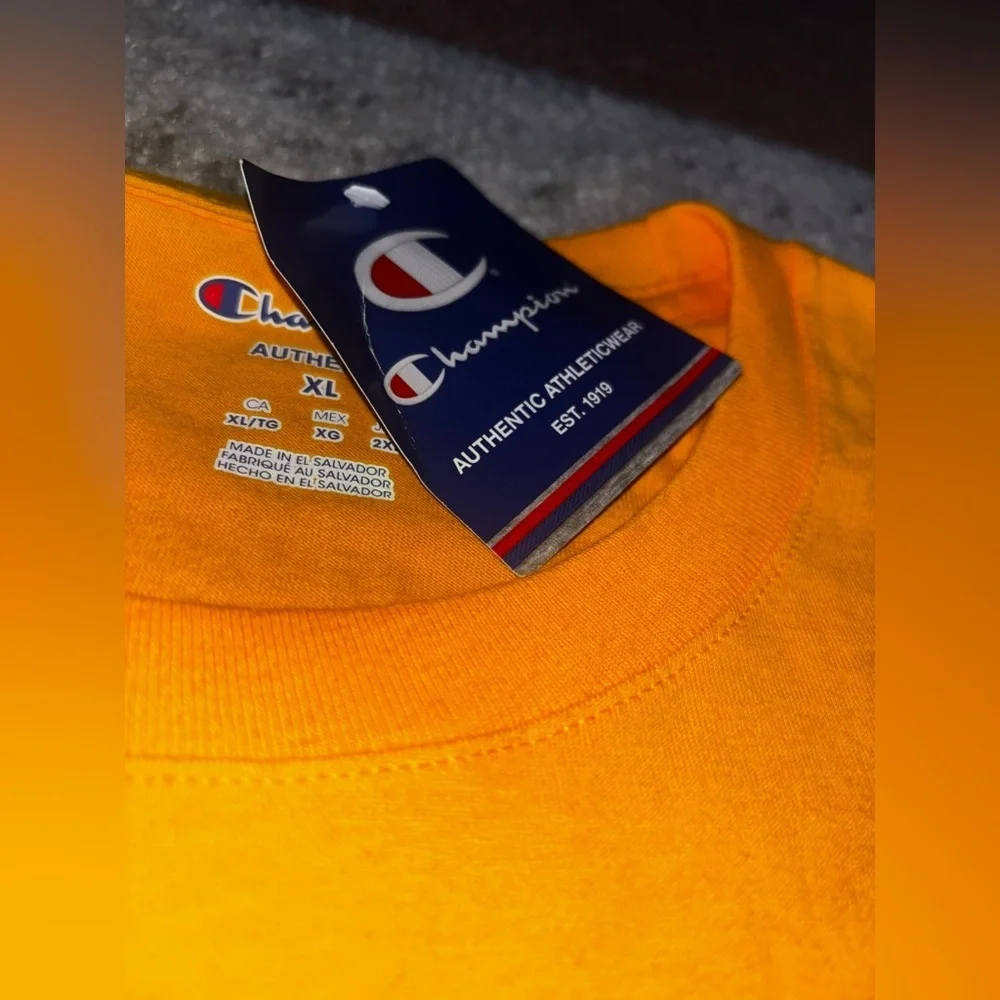NWT Champion Authentic Athleticwear Tee Gold Yellow Size: XL - Picture 4 of 4